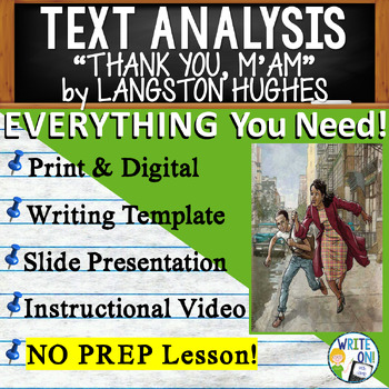 Preview of Thank You, M'am - Text Based Evidence - Text Analysis Essay Writing Lesson