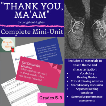 Preview of Thank You, Ma'am Complete Mini Unit (Great for Distance Learning)