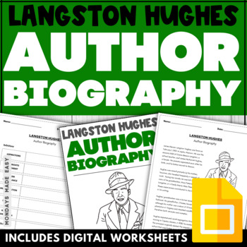 Preview of Thank You, Ma’am - Langston Hughes Author Biography - Black History Month