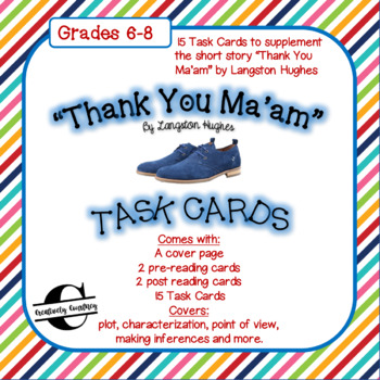 Preview of Thank You Ma'am Task Cards