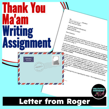 Preview of Thank You Ma'am by Langston Hughes Activity | Letter from Roger Creative Writing