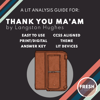 Preview of Thank You Ma'am by Langston Hughes Poetry Analysis | Lit Guide | Theme