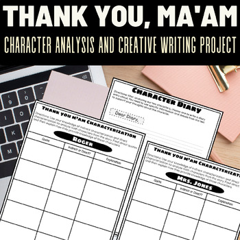 Preview of Thank You Ma'am by Langston Hughes Textual Evidence & Character Diaries Activity