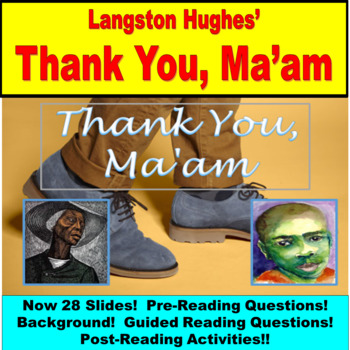 Preview of Thank You, Ma'am PowerPoint, Google Slides:  Pre-reading and Questions