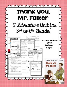 Preview of Thank You, Mr. Falker--A Literature Unit for 3rd-6th Grade