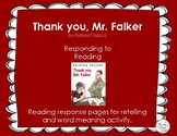 Thank You Mr. Falker Reading Response for Retelling Vocabu