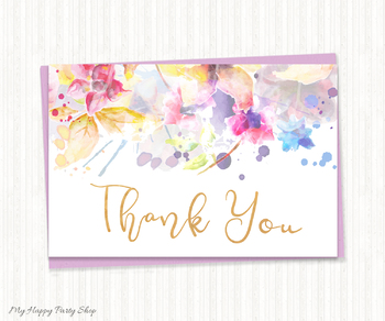 Retro Floral 4x6 Thank You Cards