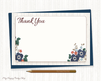 Thank You Note Card, Elegant Note Cards, 4X6 inches. Printable