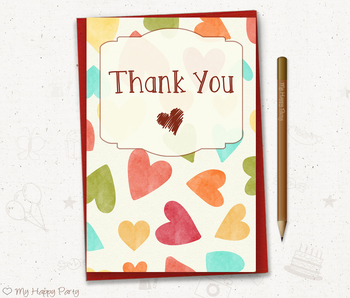 Thank You Note Card, Vintage Note Cards, 4X6 inches. Printable