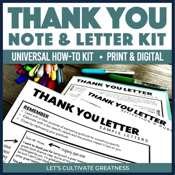 Preview of Thank You Note or Letter Template Project - How To Writing Kit