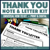 Thank You Note or Letter Template Project - How To Writing Kit
