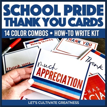 Preview of Thank You Appreciation Note Cards w/ Template - Teacher Student or Parent