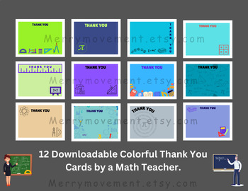 Preview of Thank You Note from a Math Teacher| Math Teacher Appreciation Card
