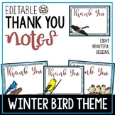 Thank You Notes Editable Winter Bird Theme