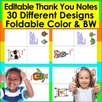 Thank You Notes for the End of the Year - 30 EDITABLE Notes!