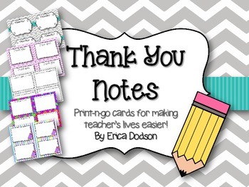 Preview of Thank You Notes & Blank Cards {Chevron, Dots, and Stripes}