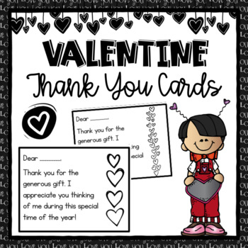 Preview of Valentine's Day Thank You Notes- Editable - From Teacher to Student or Staff