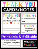Thank You Cards Notes from Students | End Of Year Teachers