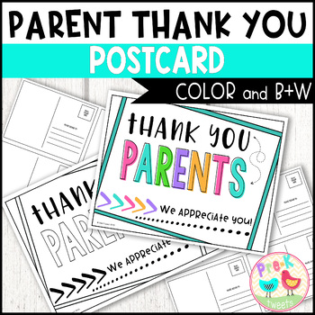 Preview of Thank You Parents Postcard - Distance Learning