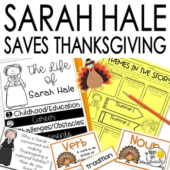 Preview of Thank You Sarah Hale November Activities Sarah Saves Thanksgiving Book Companion