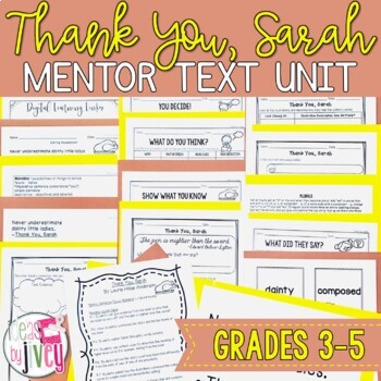 Preview of Thank You Sarah - Thanksgiving ELA Lessons for grades 3-5
