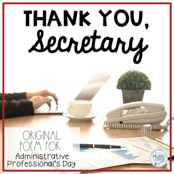 Preview of Secretary Day Gift, Original Poem/Note, Administrative Professionals' Day