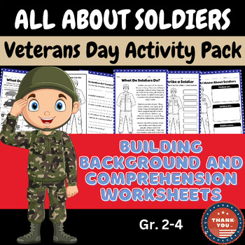 Preview of Thank You, Soldier: Celebrate Veterans Day with Engaging Worksheets (Grades 2-4)