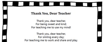 Thank You Dear Teacher Thank You Song Primary Grades By Marlypeg Music