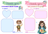 Thank You Teacher Cards - Printable PDF & JPG Set with Cus