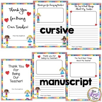 Thank You Teacher Or Thank You Student Teacher Memory Book Freebie