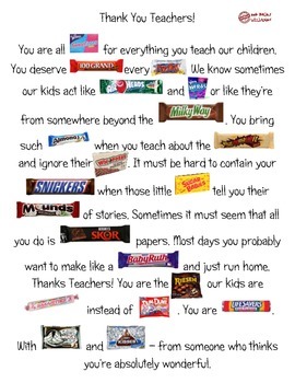 Thank You Teachers Poster by Brian Willingham | Teachers Pay Teachers