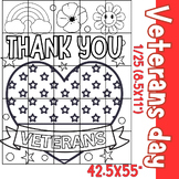 Thank You Veterans Collaborative Poster Art Coloring Pages