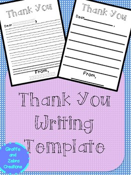 Preview of Thank You Writing Template