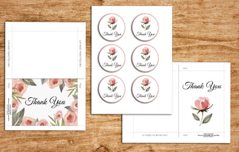 Preview of Thank You cards - Greeting Card. 3 design files -Thank you card- PRINTABLE file