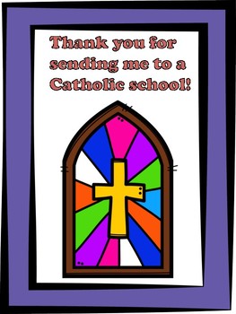 Preview of Thank You for Sending Me To A Catholic School! Certificates/Coloring Pages