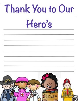 Thank You to Our Hero's by Color Me Special Ed | TPT