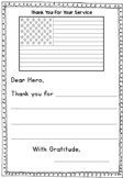 Thank a veteran! Patriotic thank you letter template for V