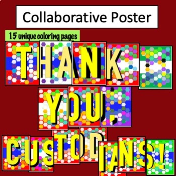 Preview of Thank you, Custodians! Collaborative Coloring Poster