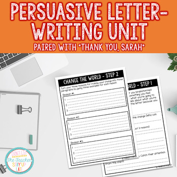 Preview of Thank you, Sarah - Thanksgiving Persuasive Letter Writing Unit