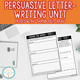 Thank you, Sarah - Thanksgiving Persuasive Letter Writing Unit