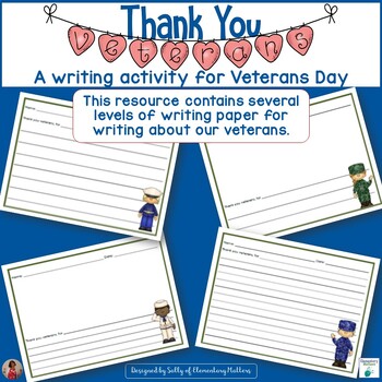 Preview of Thank you Veterans Writing Paper Freebie