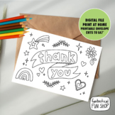 Thank you cards for students to color and fill out