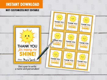 Teacher Thank You Card Thank You For Helping Me Shine. Personalised