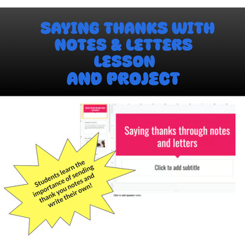 Preview of Thank you notes lesson/project