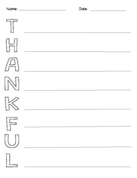 Preview of Thankful Acrostic Poem
