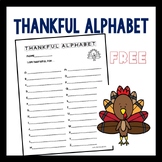 Thankful Alphabet - Free Thanksgiving Worksheet