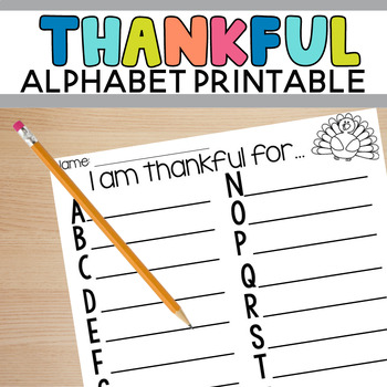 Thankful Abc Teaching Resources | Teachers Pay Teachers
