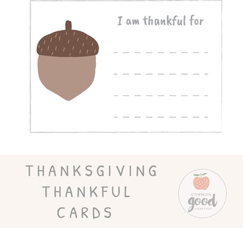 Preview of Thankful Cards - Thanksgiving Activity