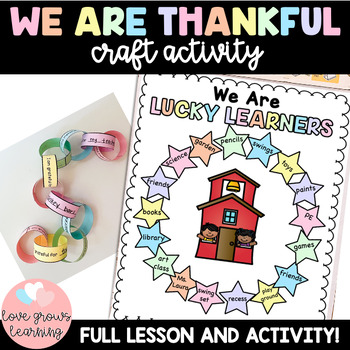Preview of Thankful Craft and Gratitude Thanksgiving Activity