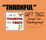 Thankful For You Gift Tags - Great For Thanksgiving, Fall 